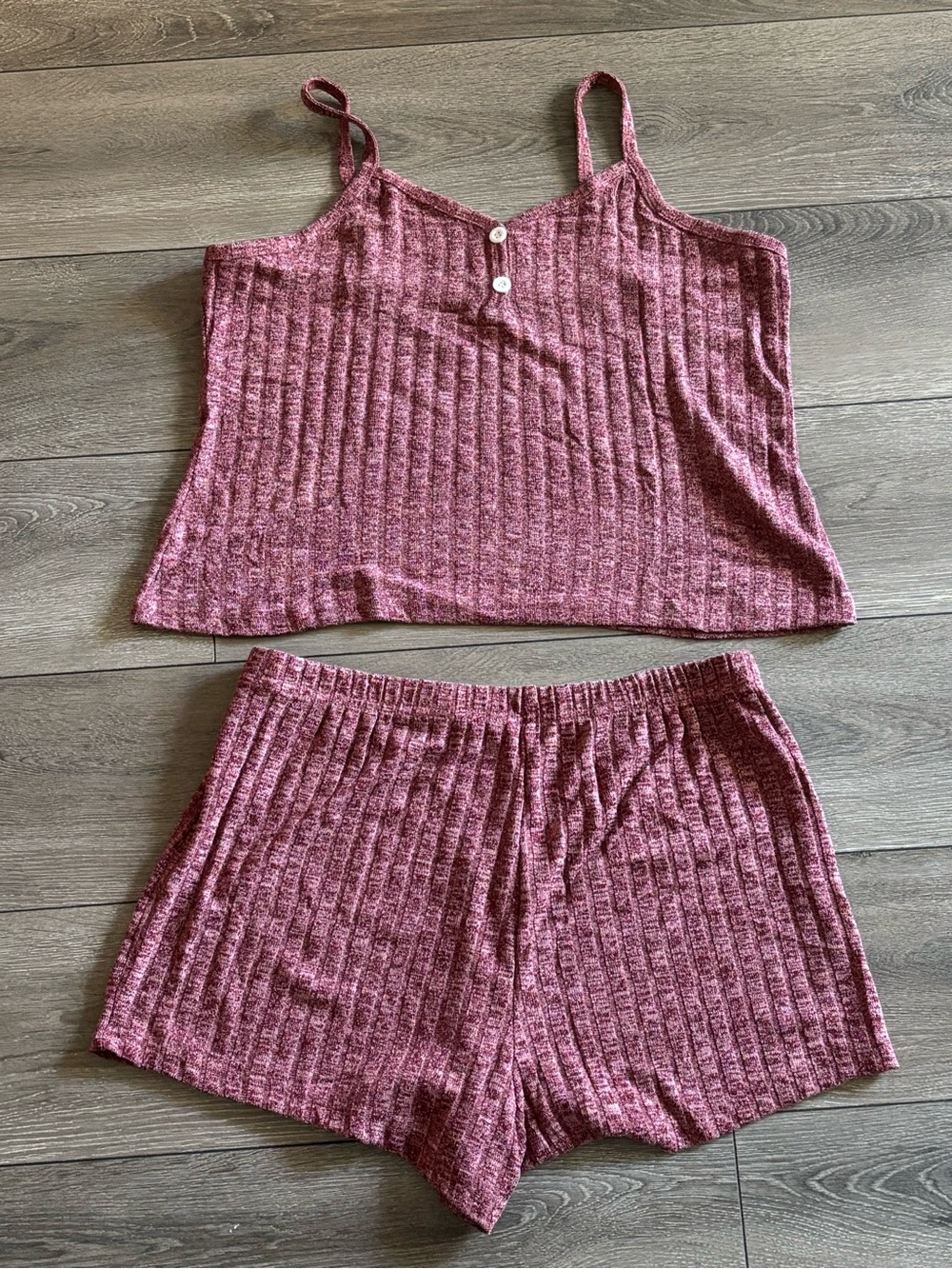 Pink Ribbed Camisole Set Size Medium New no tag